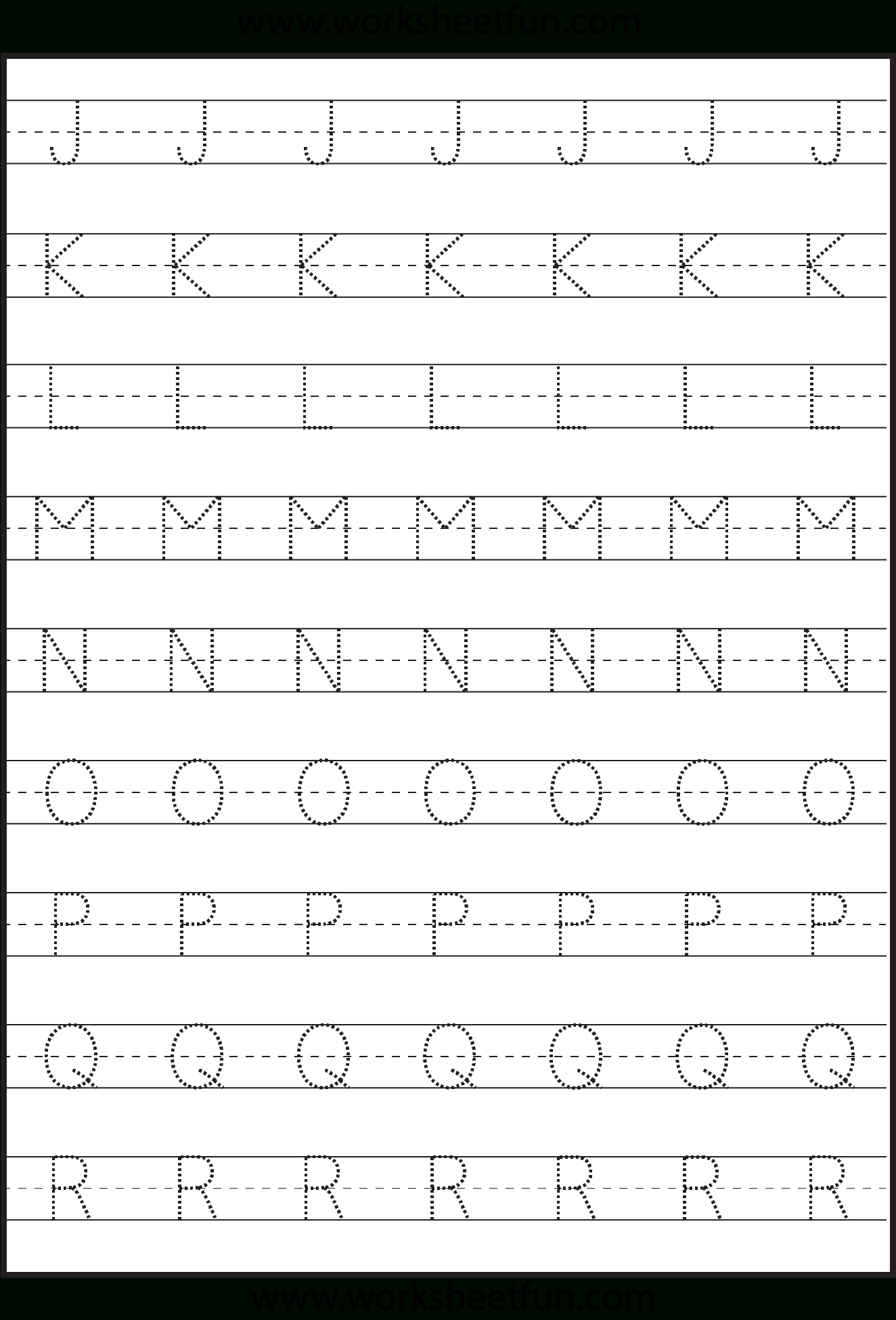 Tracing – Uppercase Letters – Capital Letters – 3 Worksheets in Big Letters Alphabet Tracing Sheets