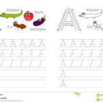 Tracing Worksheet For Letter A Stock Vector - Illustration in Letter A Tracing Worksheets