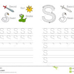 Tracing Worksheet For Letter S Stock Vector - Illustration with S Letter Tracing Worksheet