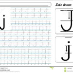 Tracing Worksheet -Jj Stock Vector. Illustration Of Fast inside Small Alphabet Letters Tracing Worksheets