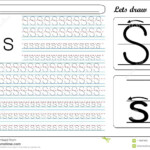 Tracing Worksheet -Ss Stock Vector. Illustration Of Learn in Children&amp;#039;s Tracing Letters