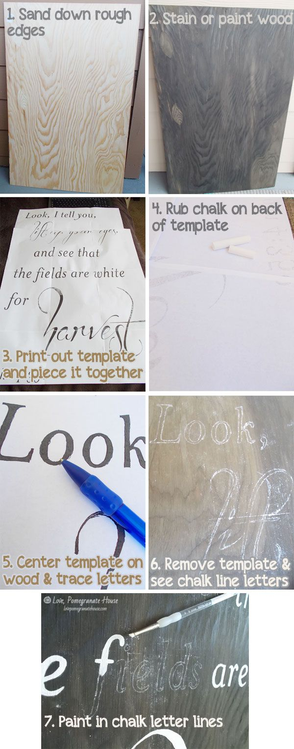 Transfer Words Onto Canvas Using A Chalk Technique. Great in Tracing Letters Onto Wood