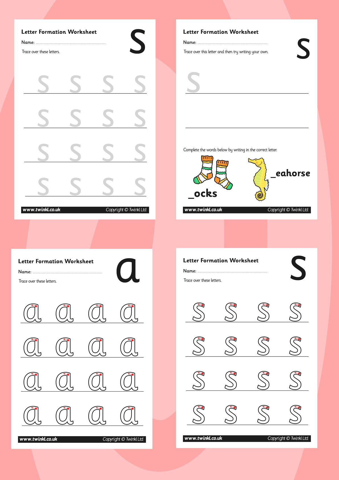 Tracing Letter Formation Worksheets