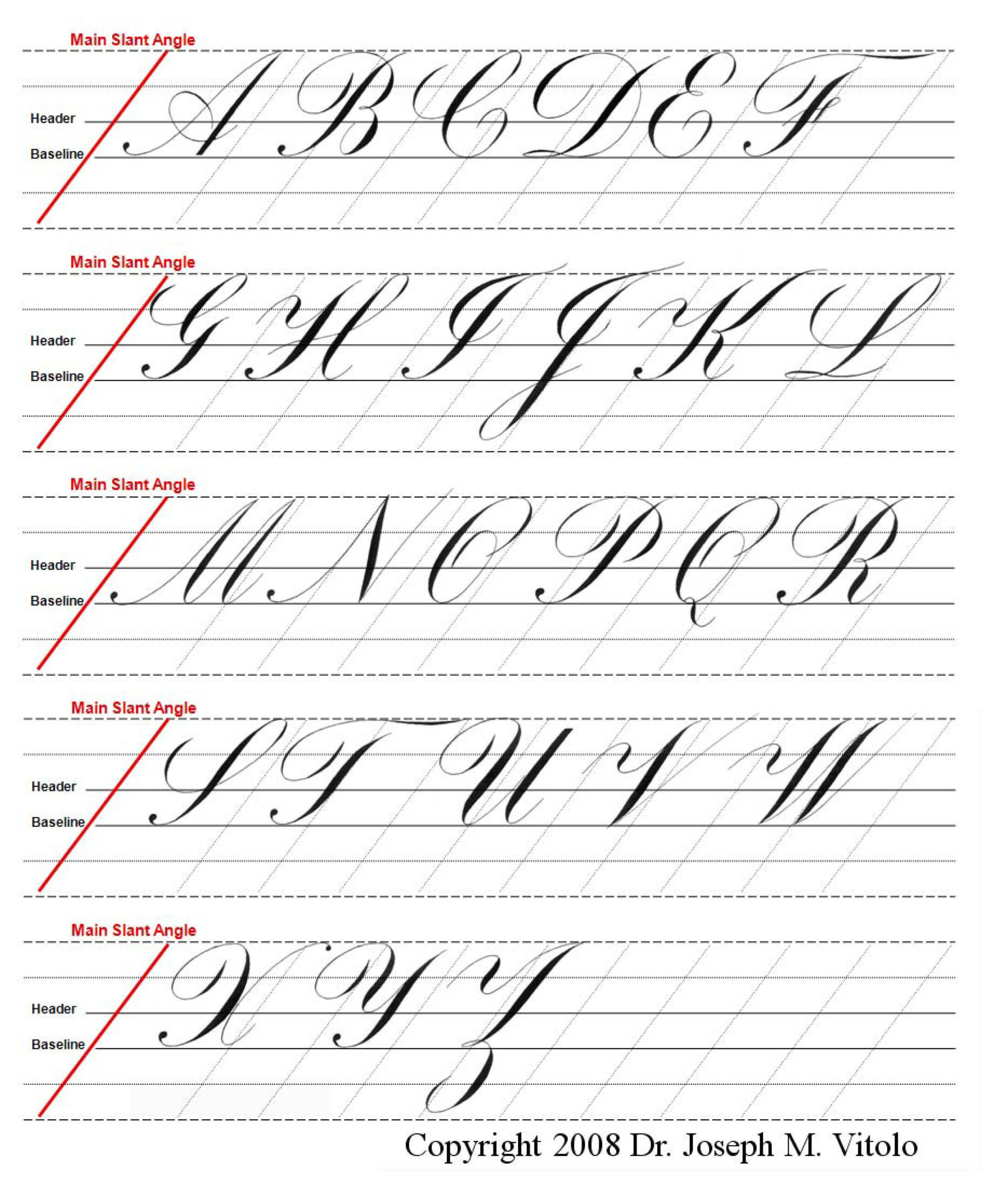 Cursive Writing Guide Font - Printable Templates