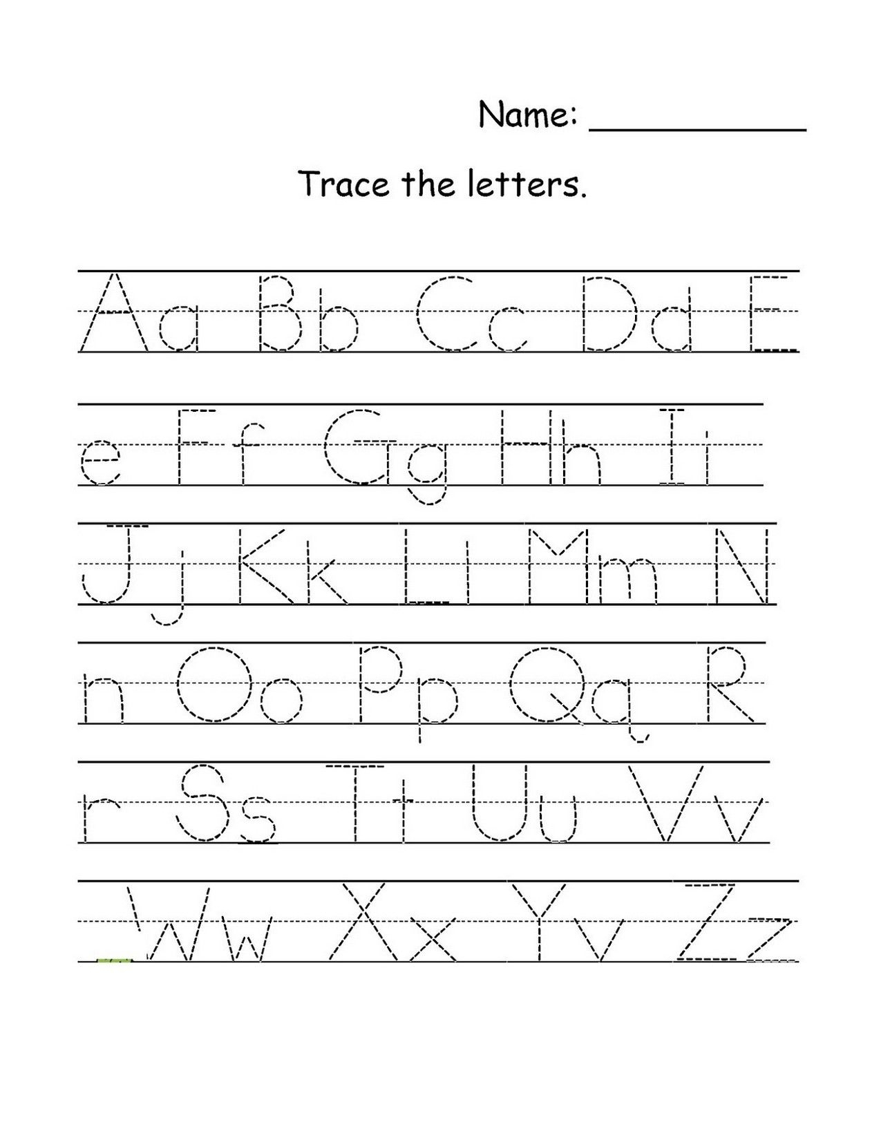 Uppercase And Lowercase Letters Tracing Worksheet | Alphabet with Tracing Letters Uppercase And Lowercase