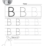 Uppercase Letter B Tracing Worksheet - Doozy Moo regarding Tracing Letter B Worksheets
