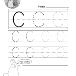 Uppercase Letter C Tracing Worksheet - Doozy Moo in Tracing Alphabet Letters Worksheets