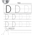 Uppercase Letter D Tracing Worksheet - Doozy Moo intended for Trace Letter D Worksheets Preschool