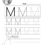 Uppercase Letter M Tracing Worksheet - Doozy Moo inside Tracing Uppercase Letters Printable Worksheets
