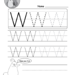 Uppercase Letter W Tracing Worksheet - Doozy Moo with Tracing Letter W Worksheets