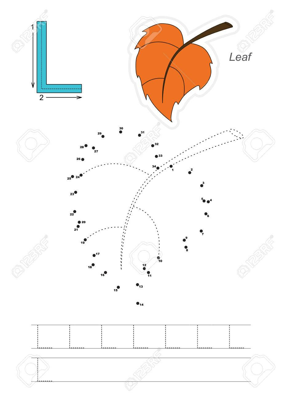 Vector Exercise Illustrated Alphabet. Learn Handwriting. Connect.. pertaining to Dot To Dot Letters For Tracing