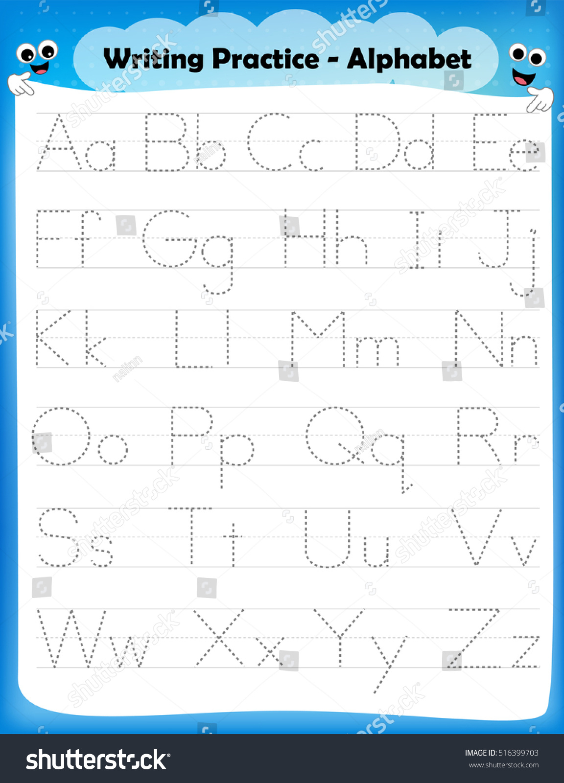 alphabet tracing worksheet practice