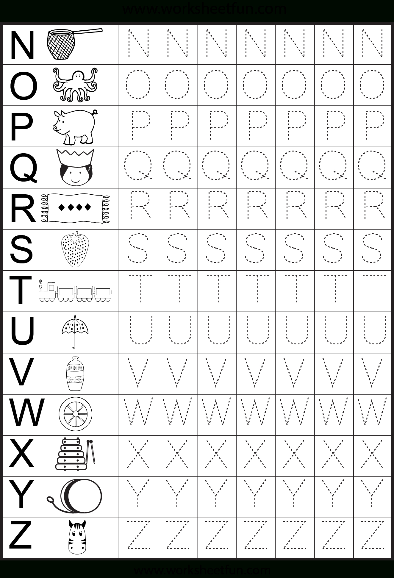 Tracing Letters Worksheets Kindergarten - TracingLettersWorksheets.com