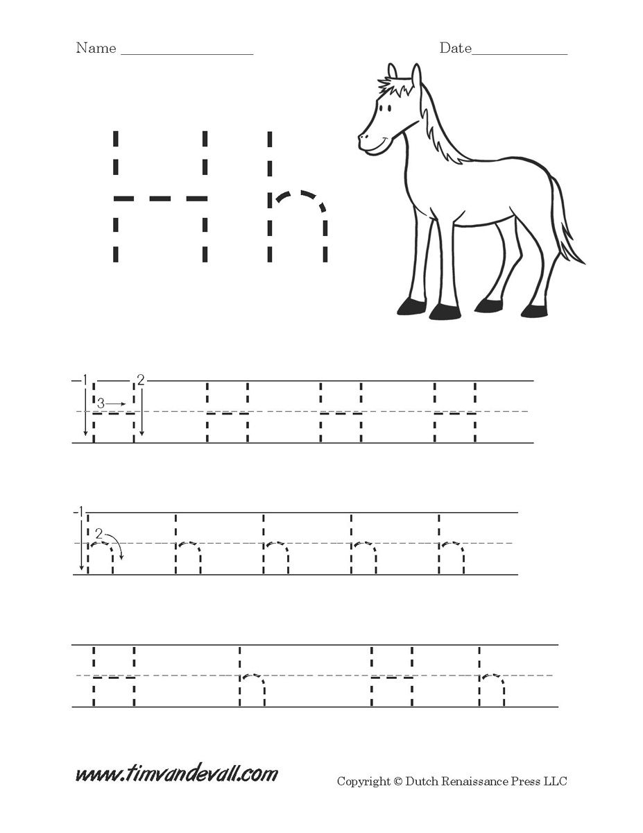 Worksheets For Kindergarten. Worksheet  | Preschool pertaining to Tracing Letter H Worksheets Preschoolers