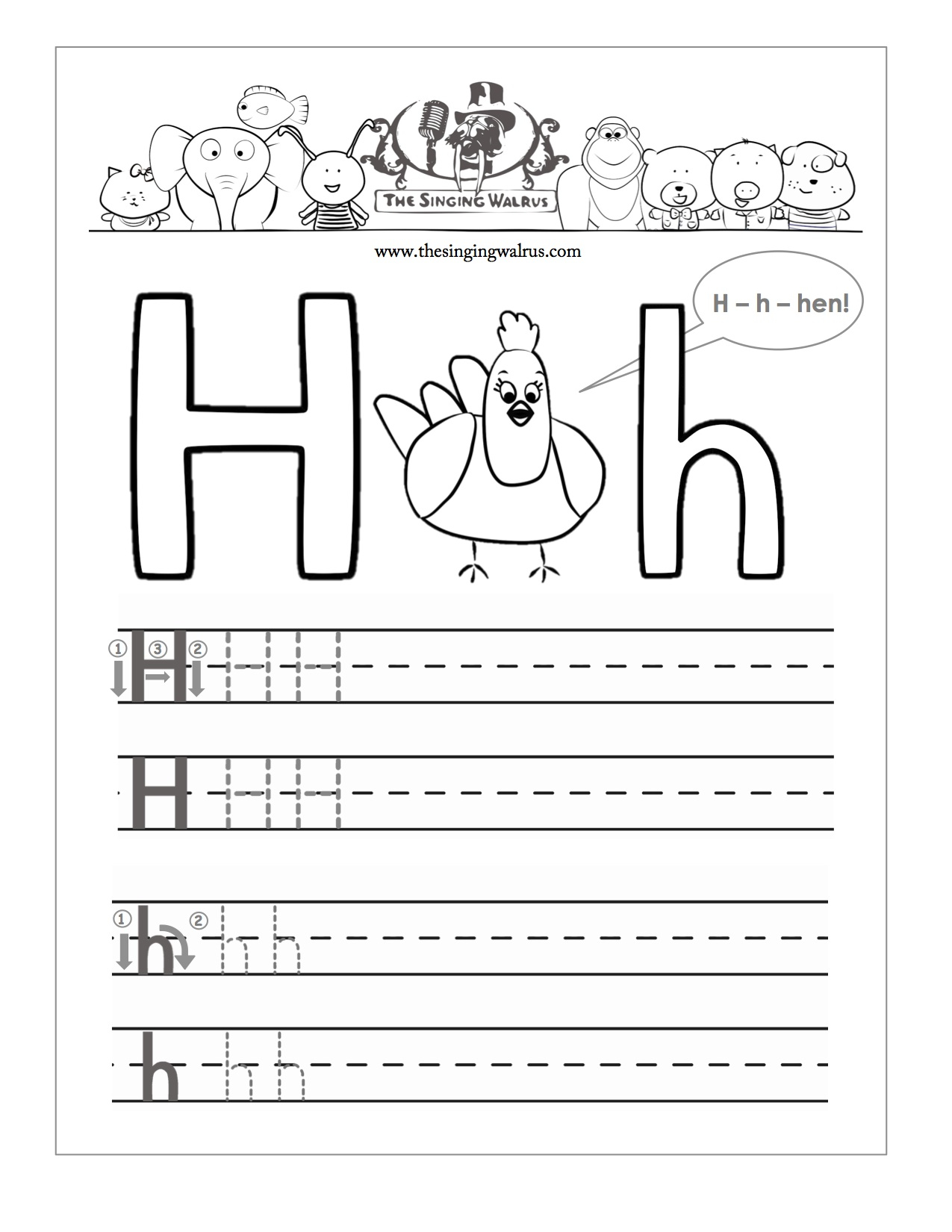 14 Enjoyable Letter H Worksheets For Kids | Kittybabylove
