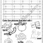 2 Page Tracing And Identifying Letter T - Esl Worksheet