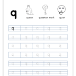Alphabet Tracing In 4 Lines- Q (Small Letter Tracing