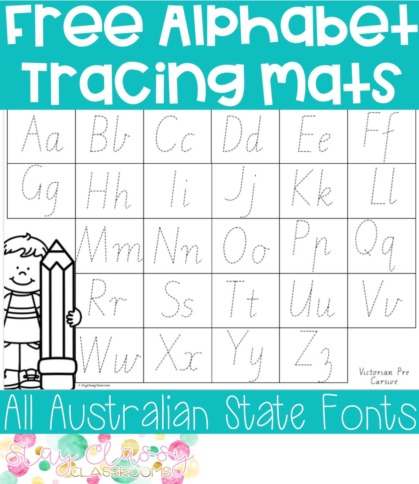 Alphabet Tracing Mats (Print And Australian Fonts