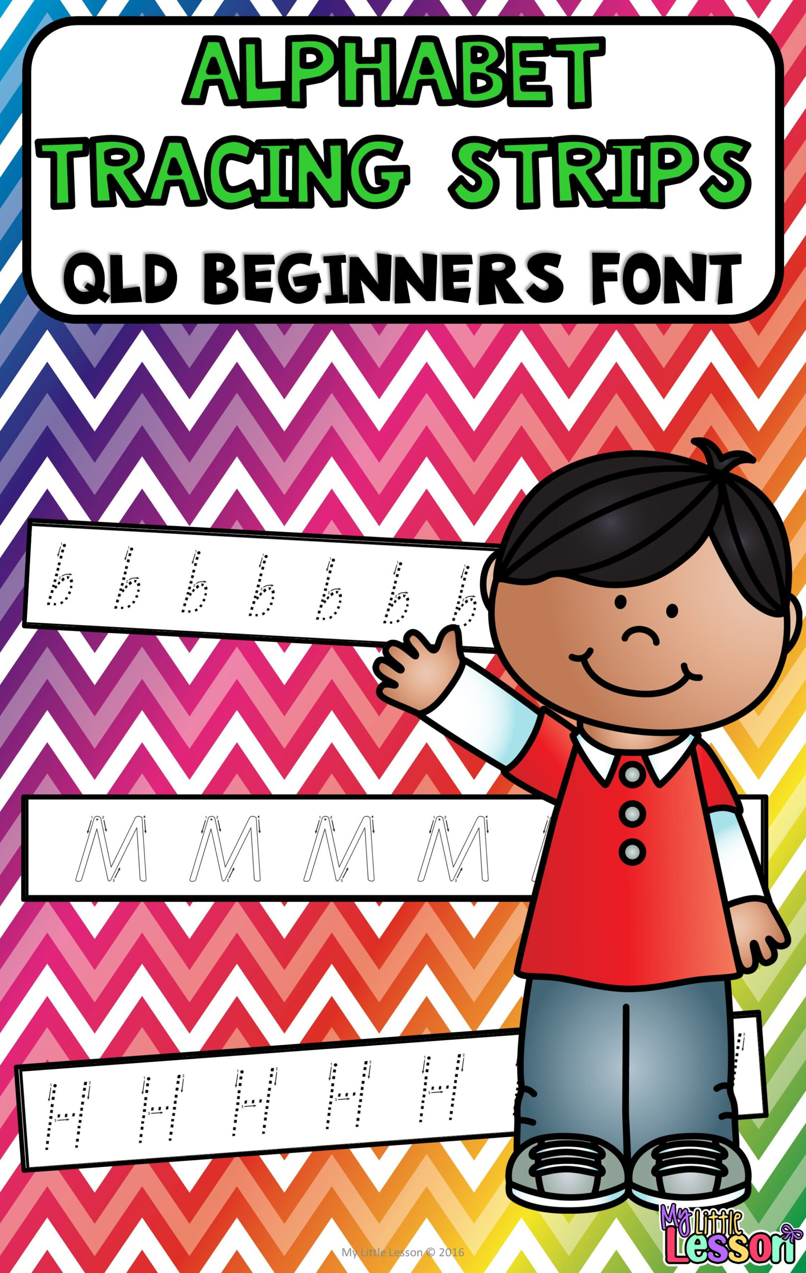 Alphabet Tracing Strips Qld Beginners Font | Alphabet