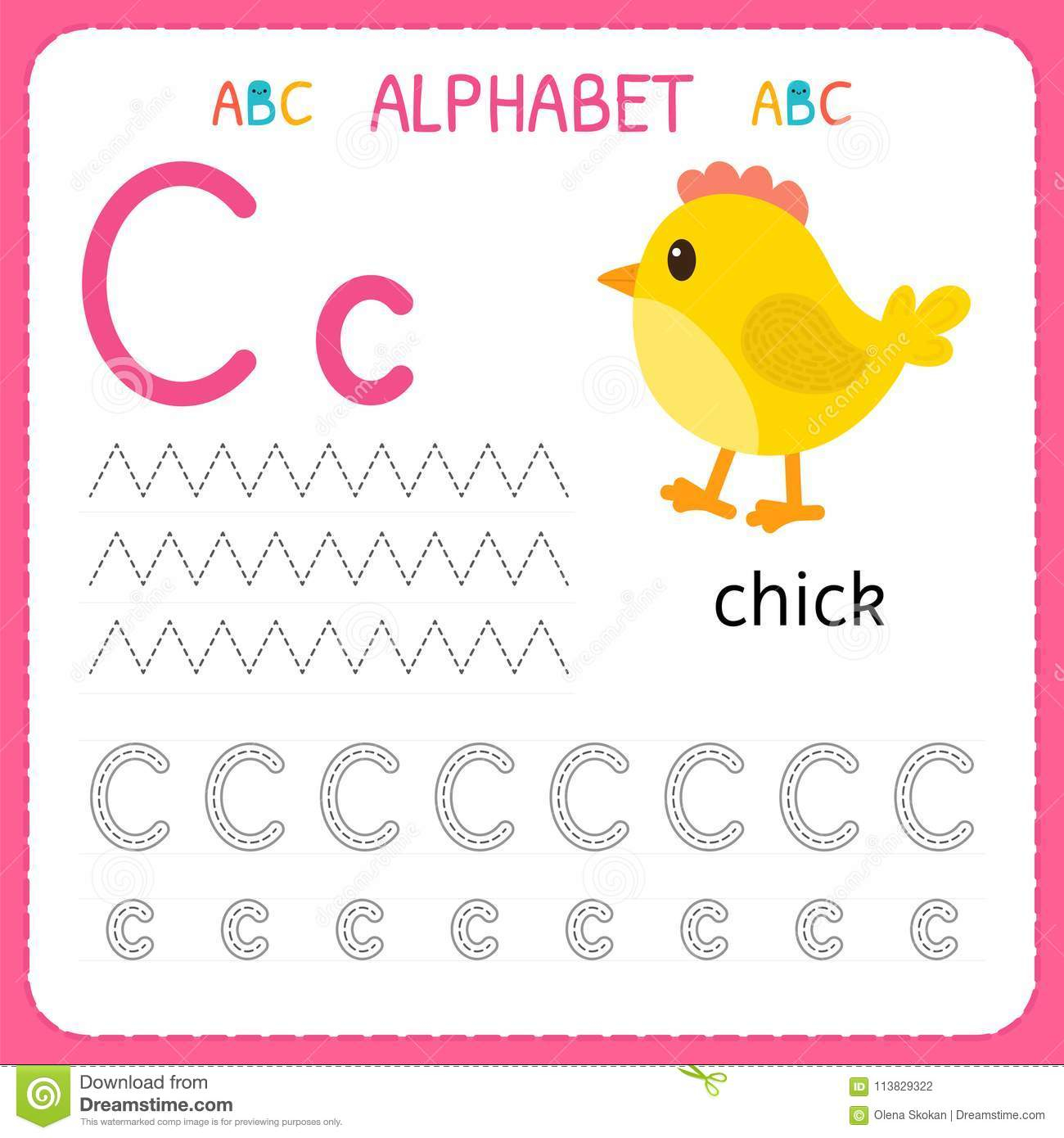Alphabet Tracing Worksheet For Preschool And Kindergarten