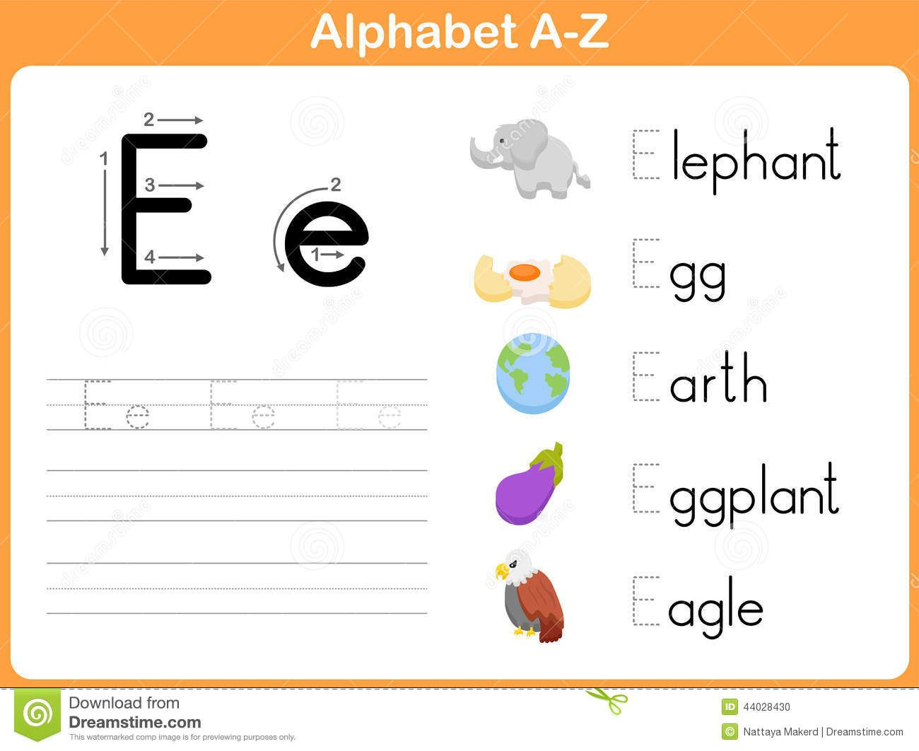 Alphabet Tracing Worksheet Stock Vector - Image: 44028430
