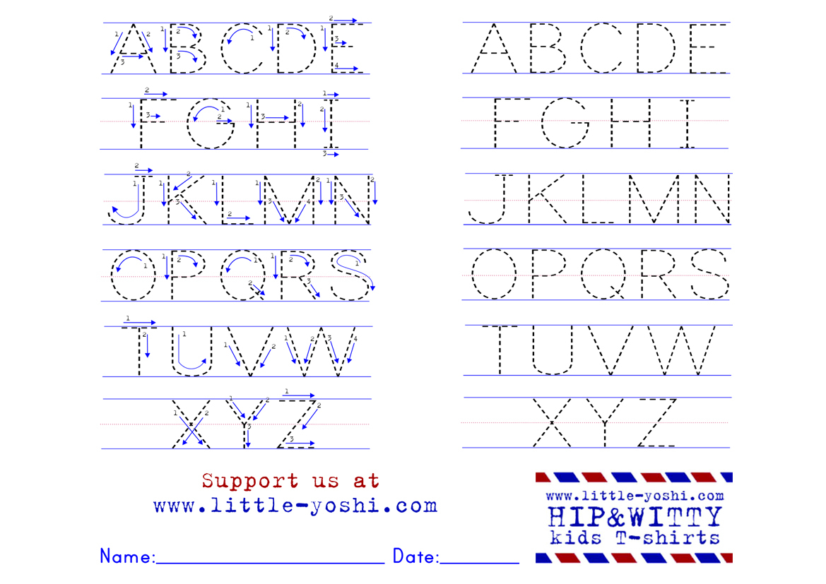 Alphabet Tracing Worksheet With Arrows | Printable