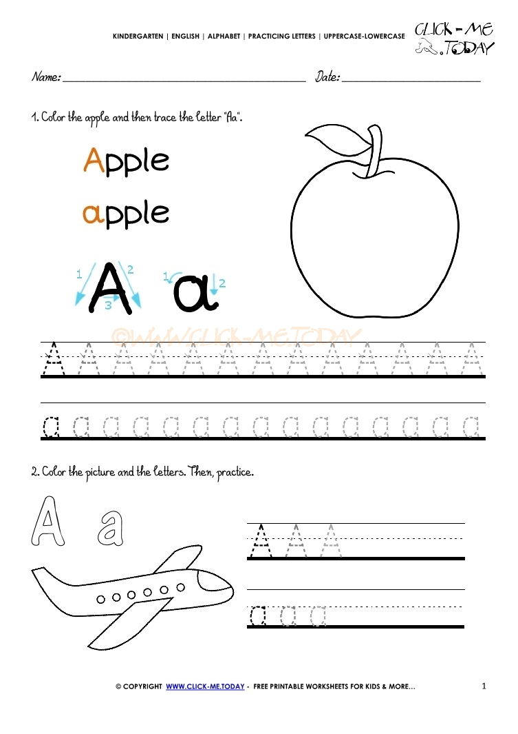 Alphabet Tracing Worksheets - How To Write Letter A