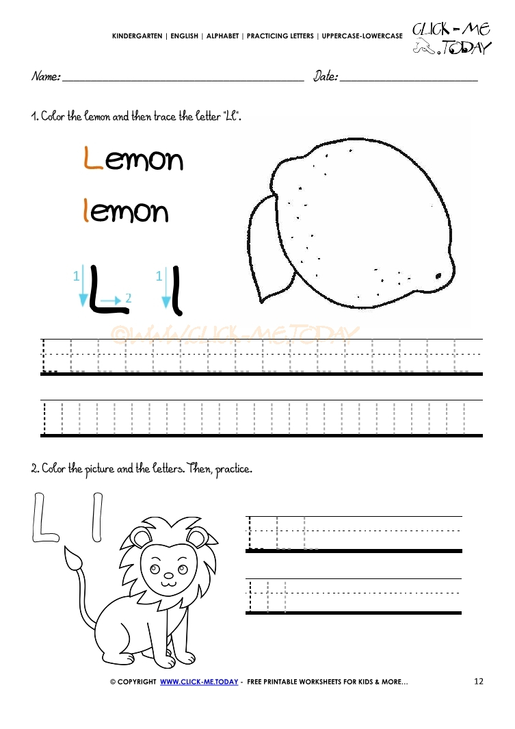 Alphabet Tracing Worksheets - How To Write Letter L