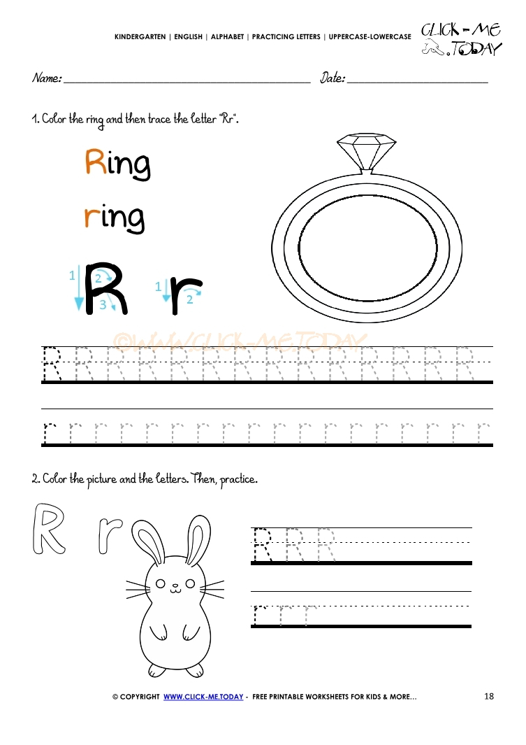 Alphabet Tracing Worksheets - How To Write Letter R