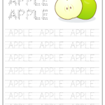Apple Word Tracing Worksheet | Tracing Worksheets, Name