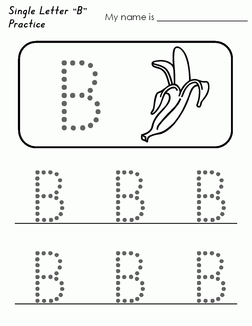 B Tracing Image Bananas! | Letter B Worksheets, Alphabet