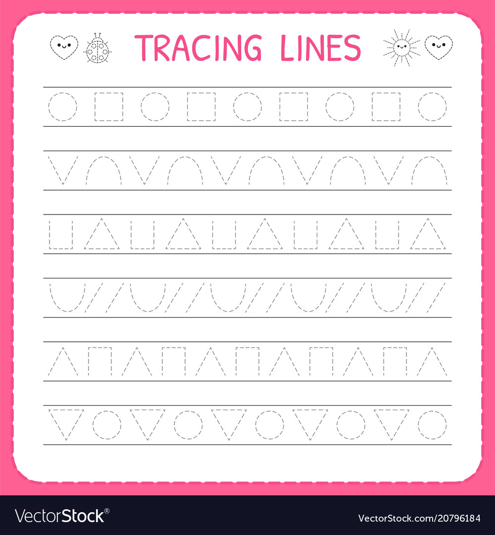 Basic Writing Trace Line Worksheet For Kids