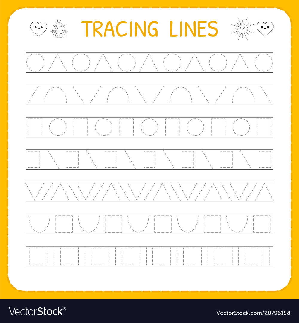 Basic Writing Trace Line Worksheet For Kids