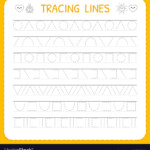 Basic Writing Trace Line Worksheet For Kids