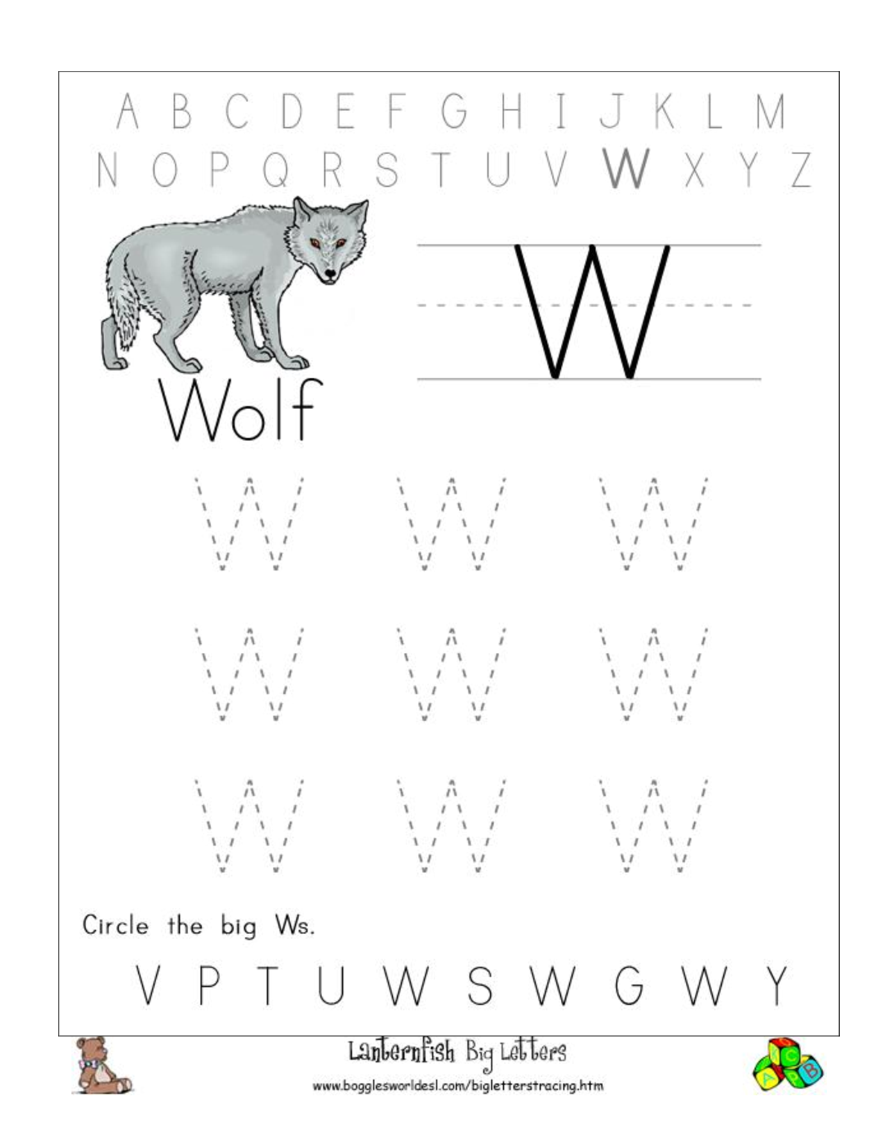 Big W Tracing Worksheet Doc .. | Tracing Worksheets Preschool