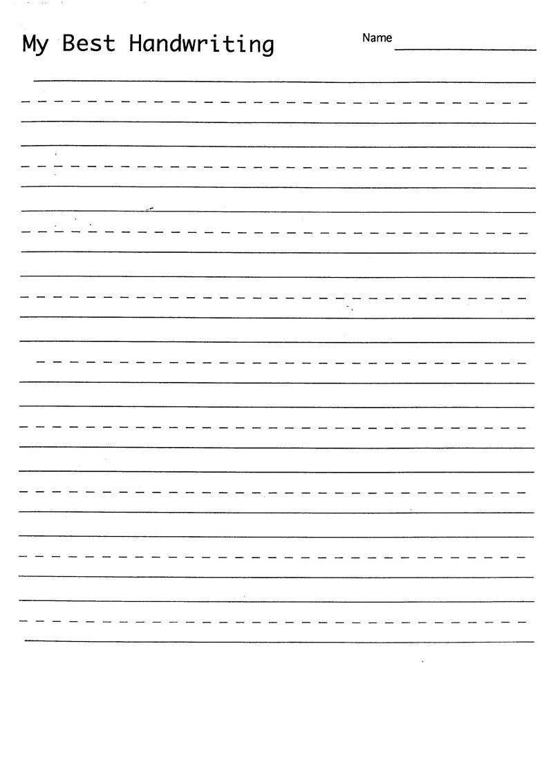 Blank Hand Writing Sheet | Handwriting Practice Sheets, Free