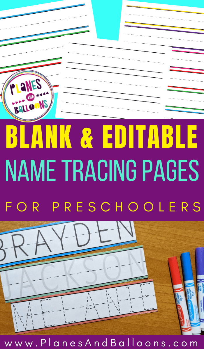 Blank Name Tracing Worksheets For Preschool - Editable Pdf