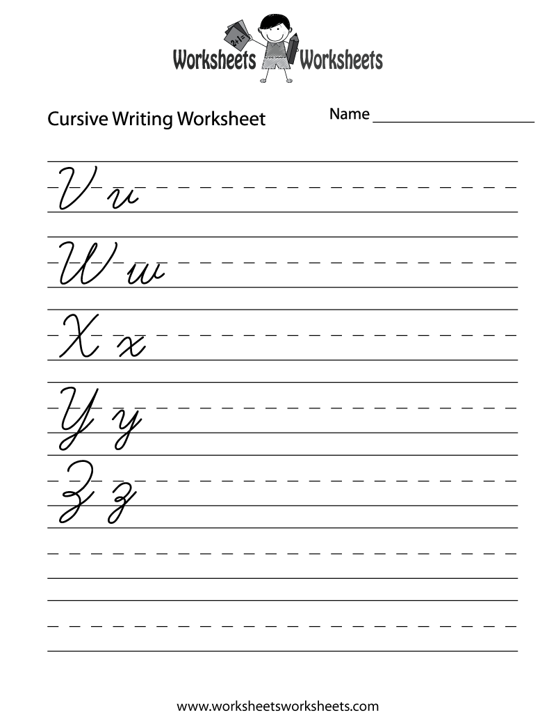 Cursive Letters Writing Worksheet Printable | Cursive