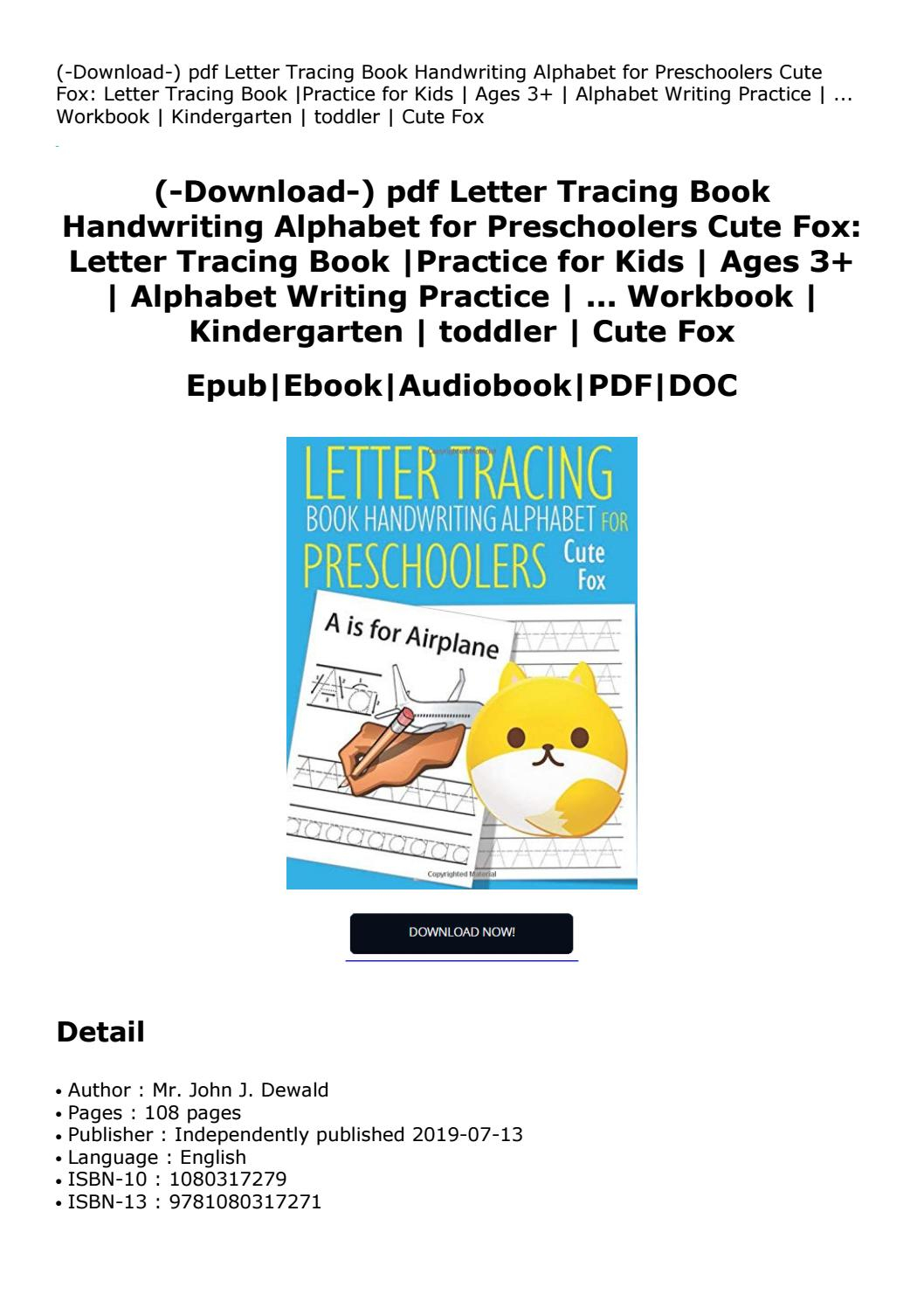 Download-) Pdf Letter Tracing Book Handwriting Alphabet For