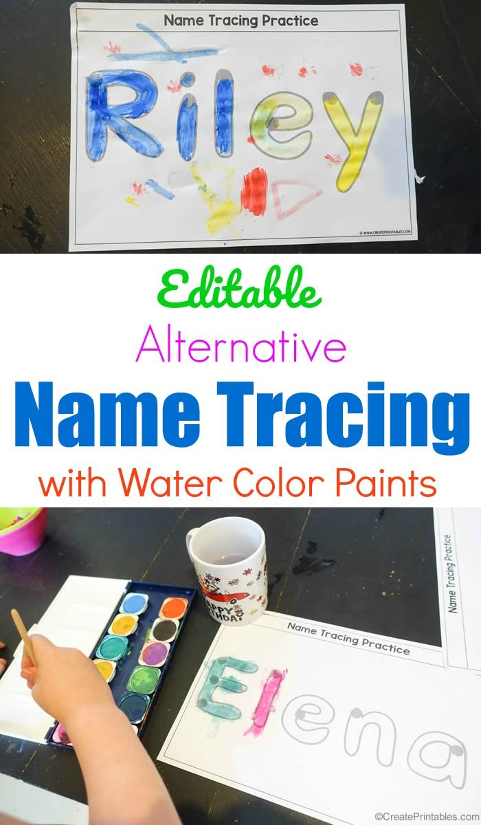 Editable Alternative Name Tracing With Paint | Preschool