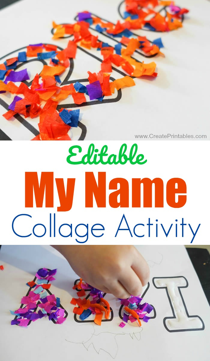 Editable My Name Collage Activity - Create Printables