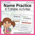 Editable Name Practice | Name Practice, Letter Activities