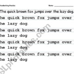 English Worksheets: Handwriting Practice (Tracing All