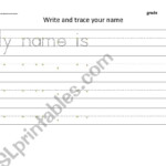 English Worksheets: Write And Trace Your Name