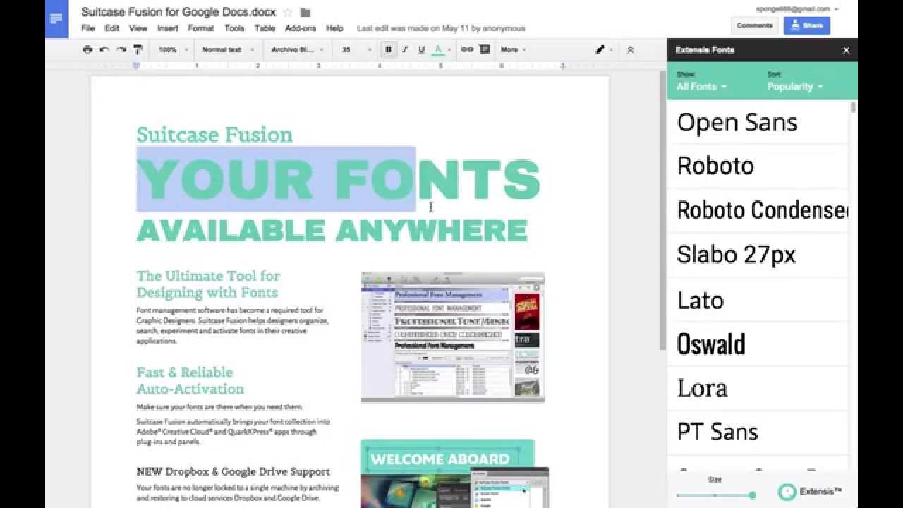 Extensis Fonts - G Suite Marketplace