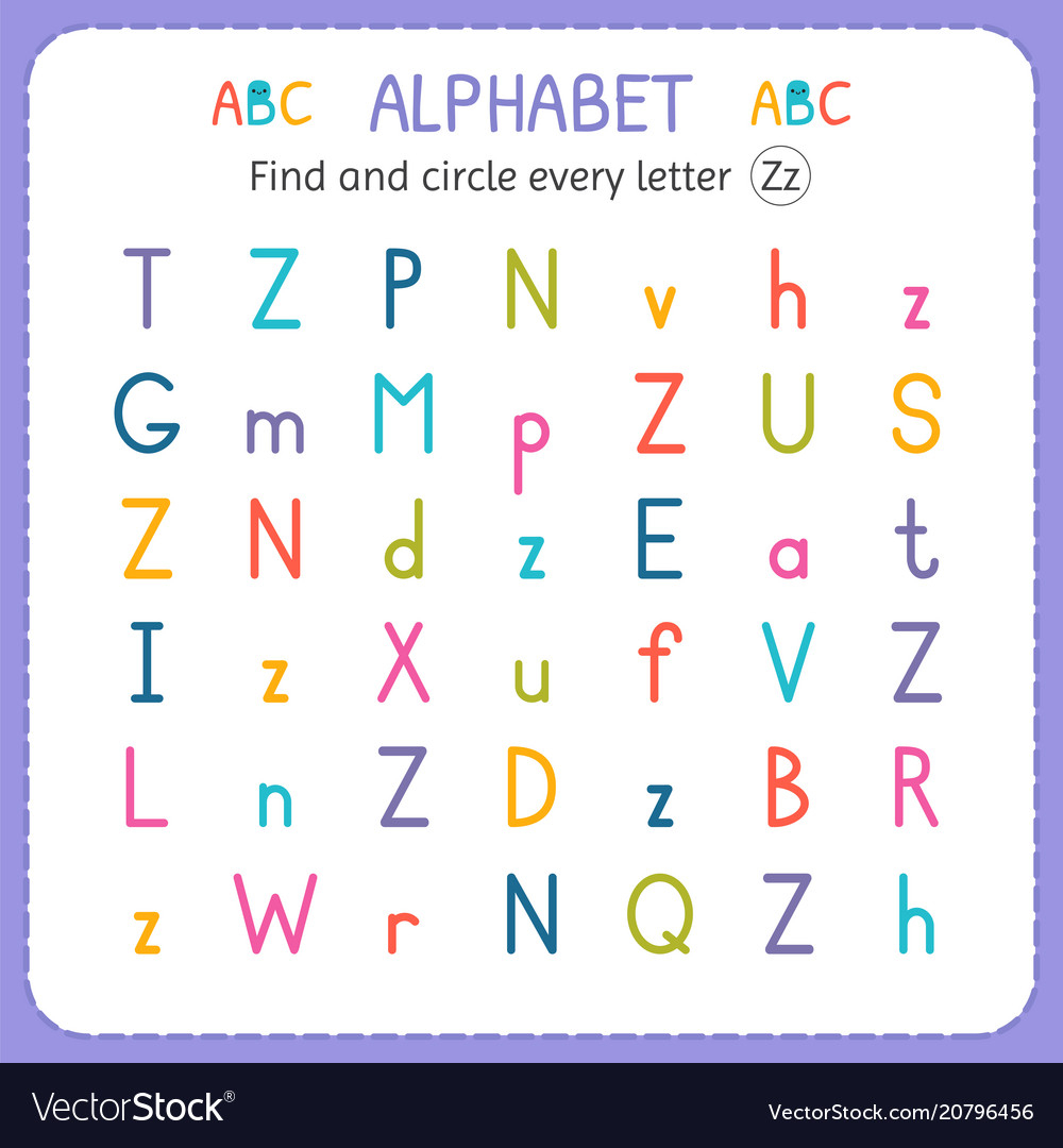 Find And Circle Every Letter Z Worksheet For