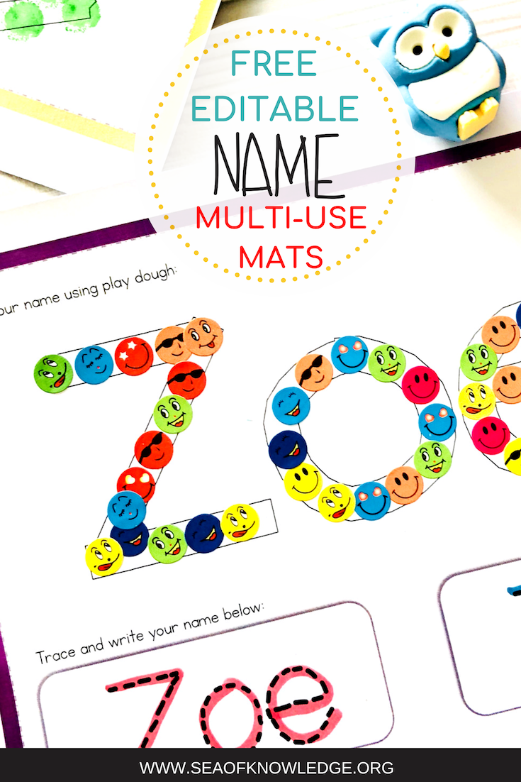 Free Editable Name Practice Play Dough And Tracing Mats