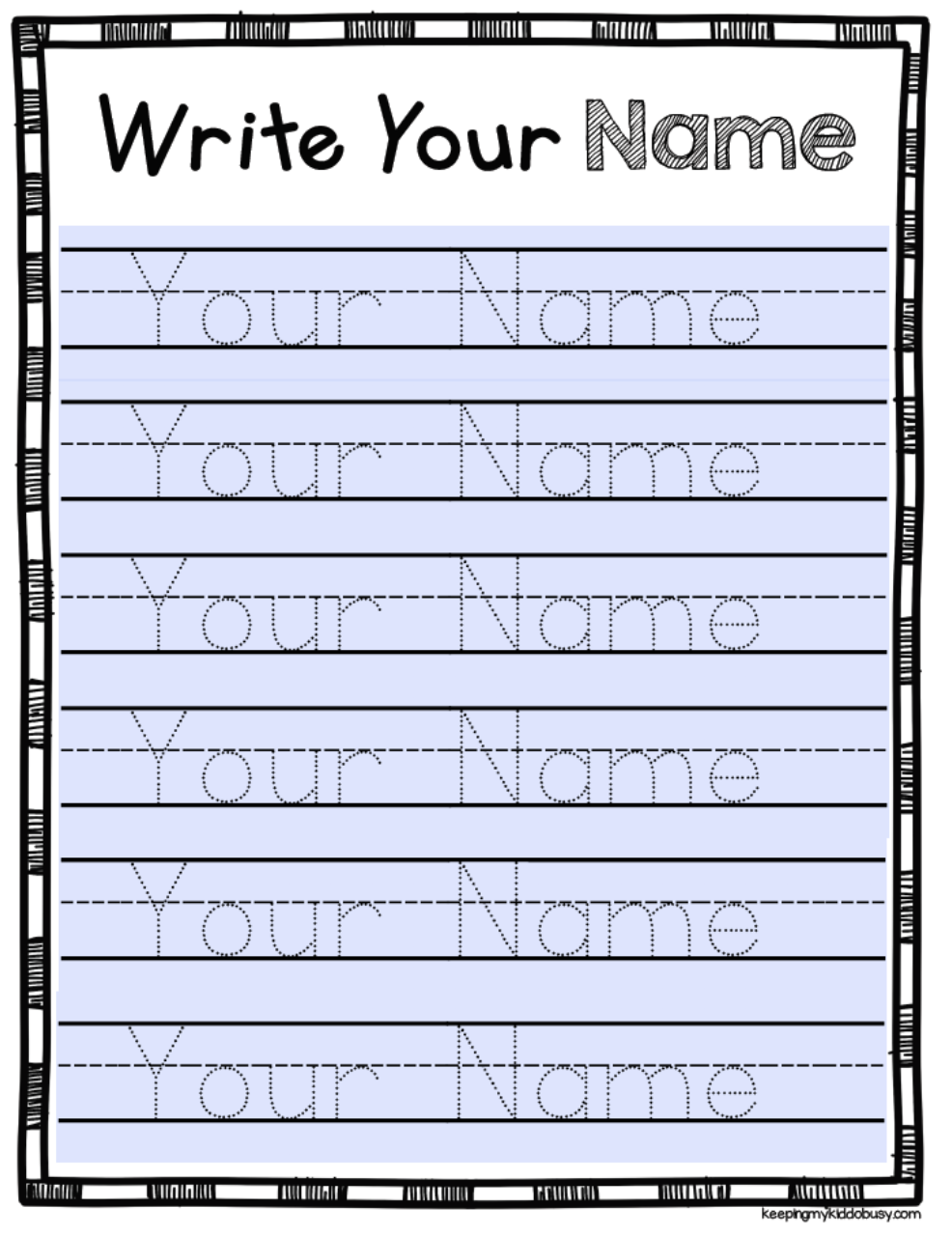 Free Editable Name Tracing Activity - Type Student Names And