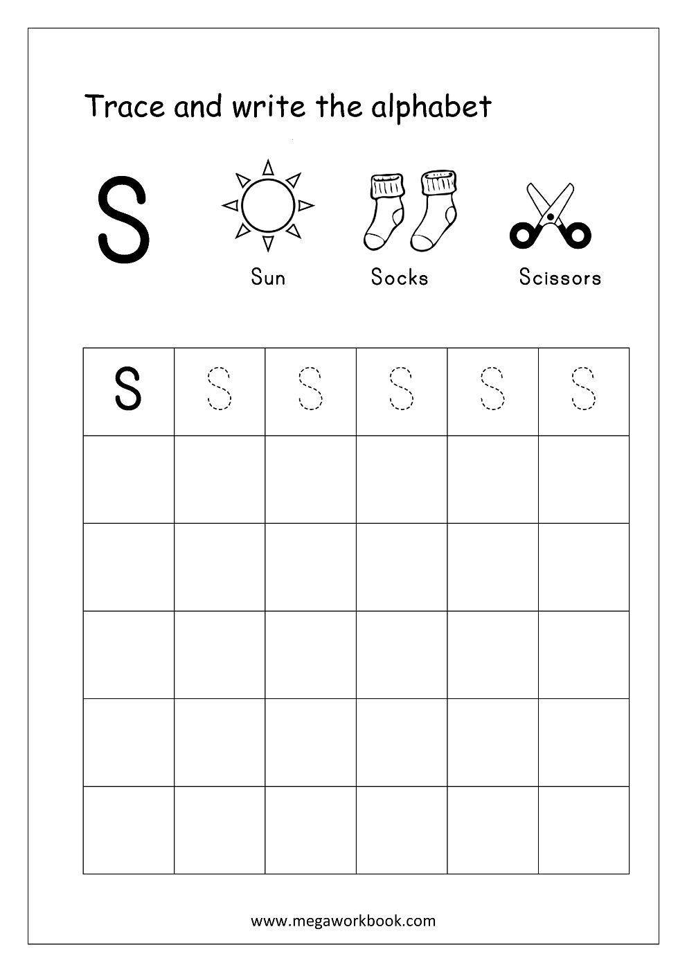 Free English Worksheets - Alphabet Writing (Capital Letters