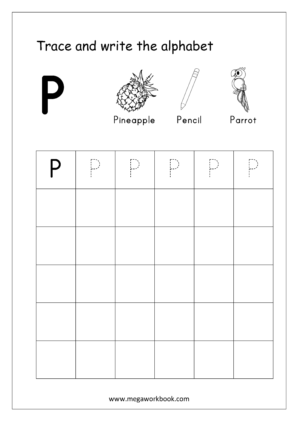 Free English Worksheets - Alphabet Writing (Capital Letters